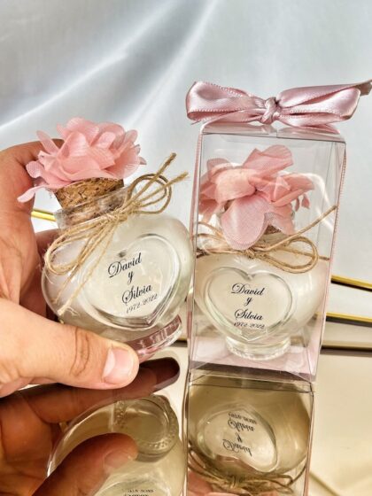 Vela aromática com rolha de cortiça de coração