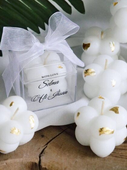 Mini vela aromática bubbles com folha de ouro
