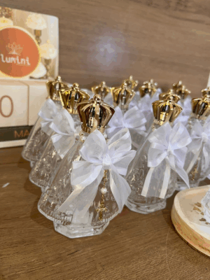 Nossa senhora de vidro com terço e laço 80ml