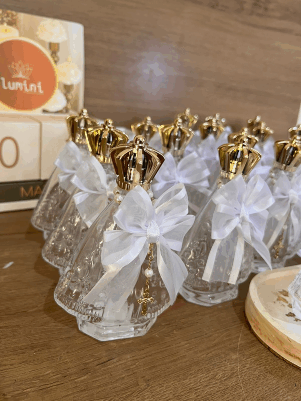 Nossa senhora de vidro com terço e laço 80ml