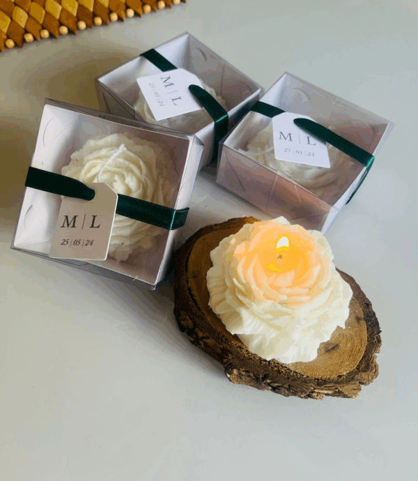 Lembracinha com vela aromática de Rosa com Caixa 60g