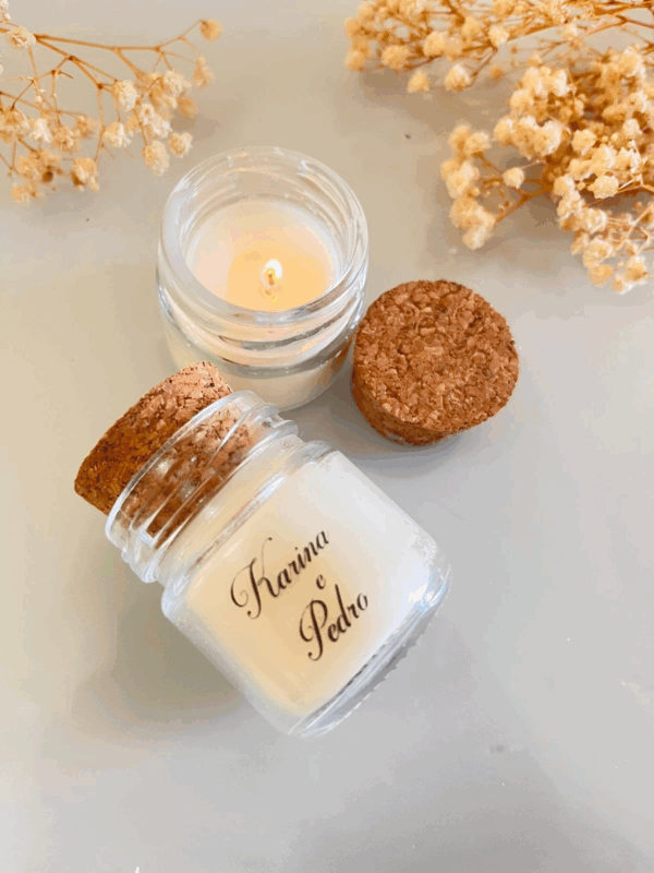 Vela aromática com rolha de cortiça