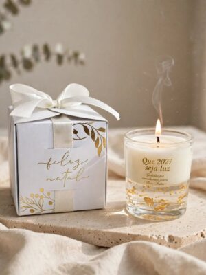 Vela 70g com Folha de Ouro - Bosque de Luz