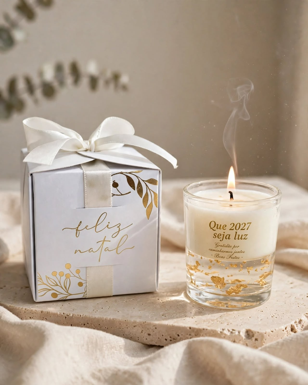 Vela 70g com Folha de Ouro - Bosque de Luz